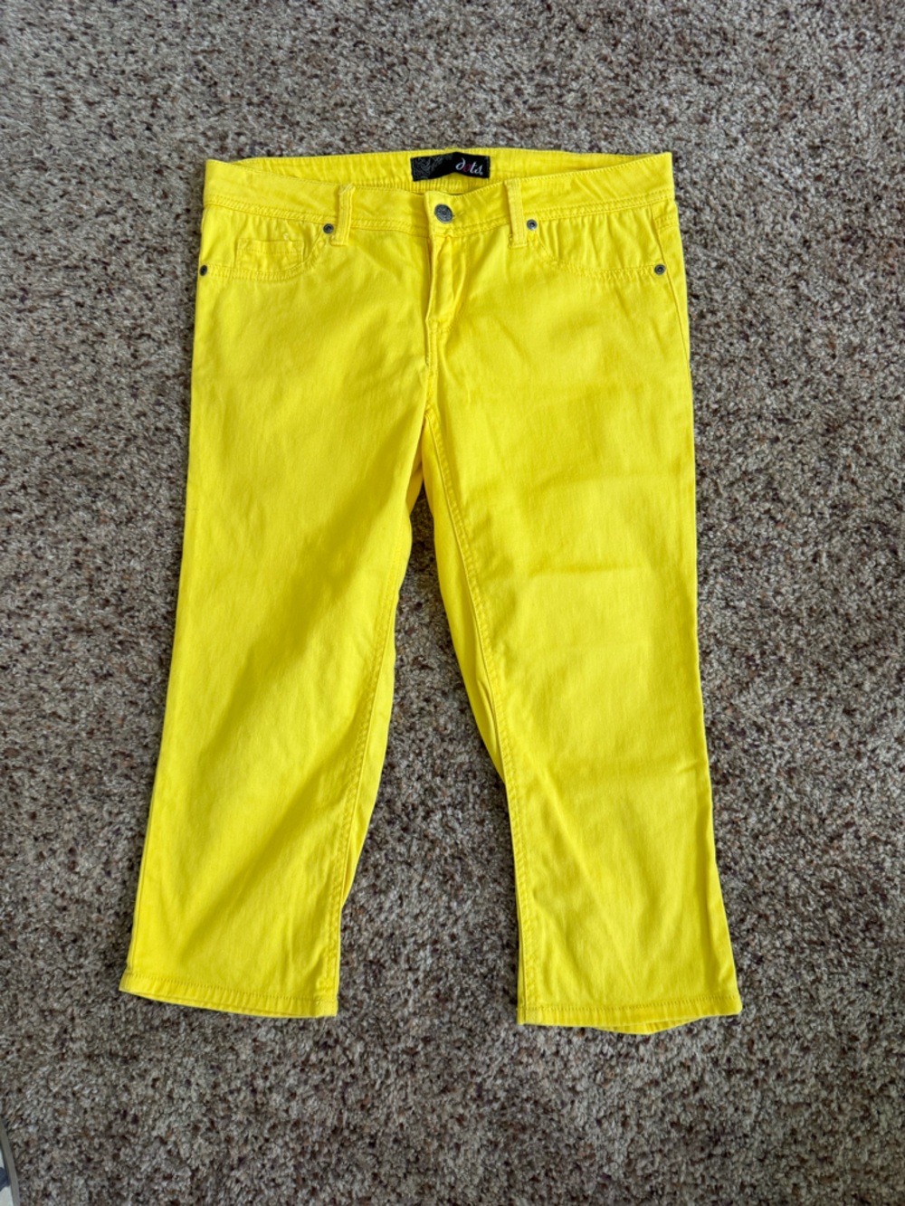 Dots Bright Yellow Cropped Women’s Jeans